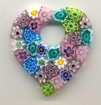 "Lace" Pastel Millefiori Heart with Hole